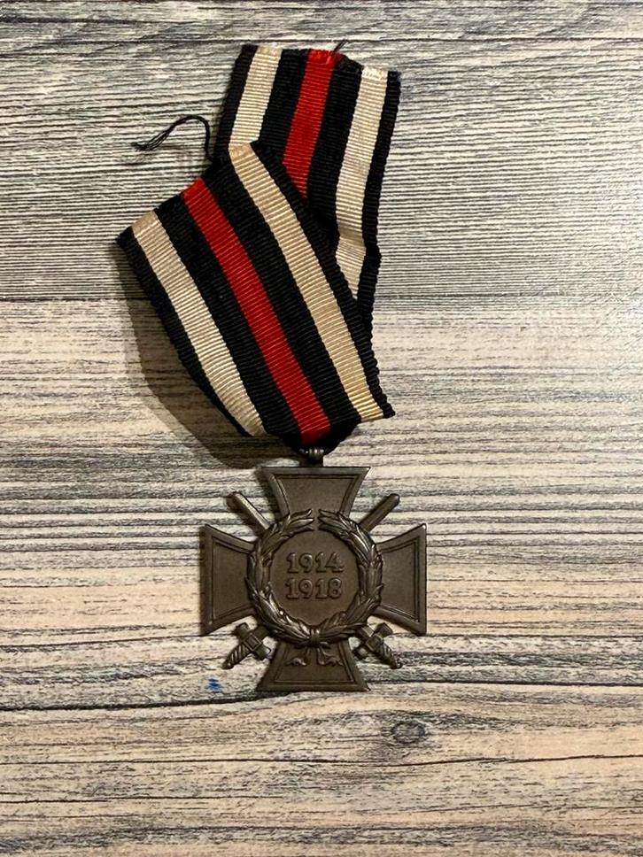 Duits Hindenburg kruis met Zwaarden 1914-1918 WW2, Verzamelen, Militaria | Tweede Wereldoorlog, Landmacht, Lintje, Medaille of Wings