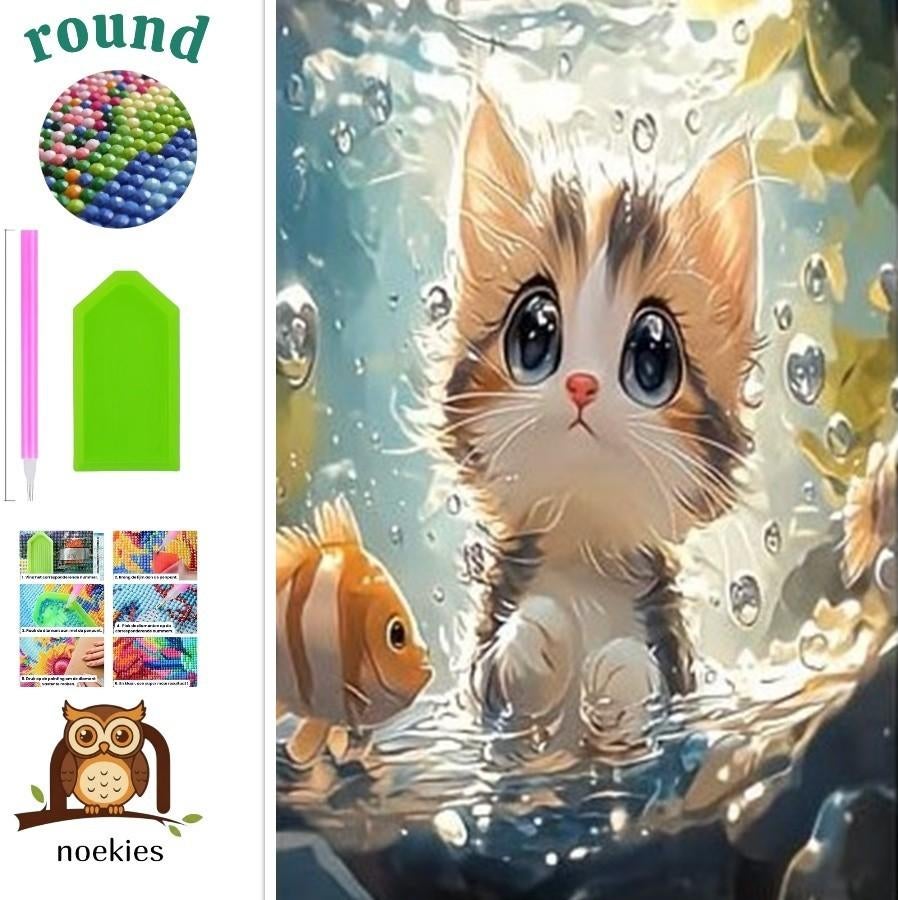 nr 655 Diamond Painting pour chats et poissons d'aquarium 40, Hobby & Loisirs créatifs, Bricolage, Neuf, Diamond painting, Éducatif