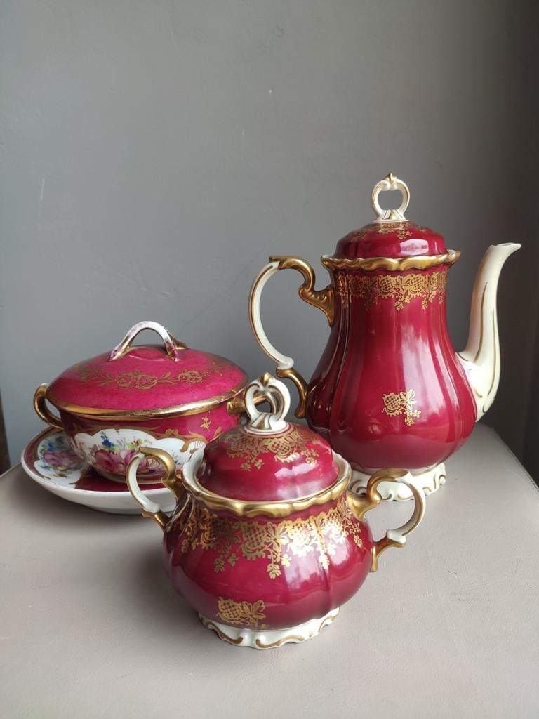 Bordeaux Edelstein Bavaria servies, Antiquités & Art, Antiquités | Argent & Or, Enlèvement