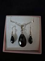 Zilveren halsketting met bijpassende oorbellen, Enlèvement ou Envoi, Avec pendentif, Utilisé, Argent