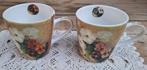 2 Pimpelnel mokken met bloemen 2007, Huis en Inrichting, Gebruikt, -, -, Overige typen