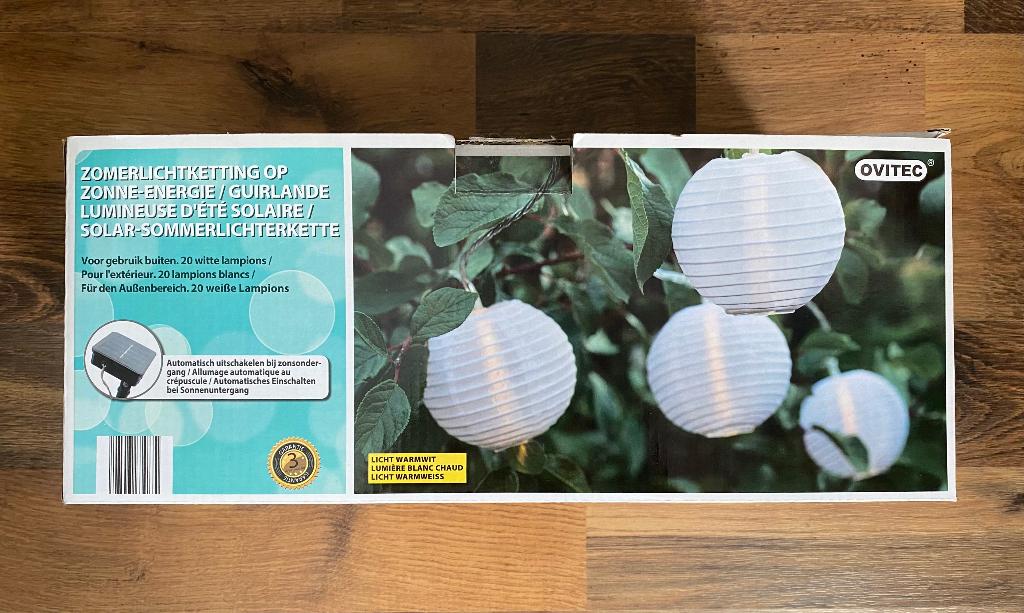 Led-lichtketting met lampions op zonne-energie Ovitec, Neuf, Énergie solaire, LED, Autres types