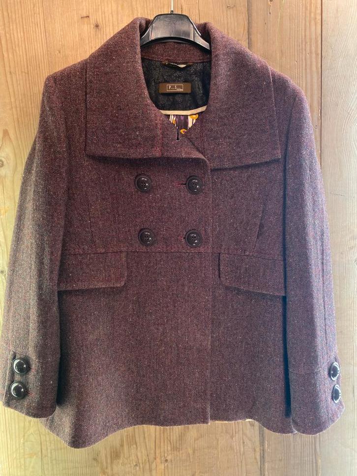 P.S. FASHION Tweed Wool Coat Burgundy Purple Speckled Jacket, Vêtements | Femmes, Vestes | Hiver, Comme neuf, Taille 36 (S), Violet