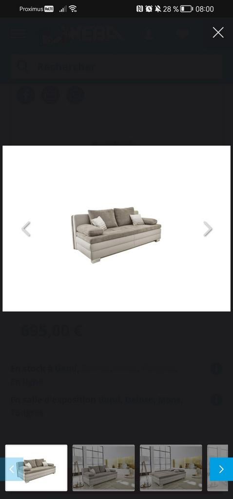 Canapé lit couleur gris foncé, Maison & Meubles, Enlèvement