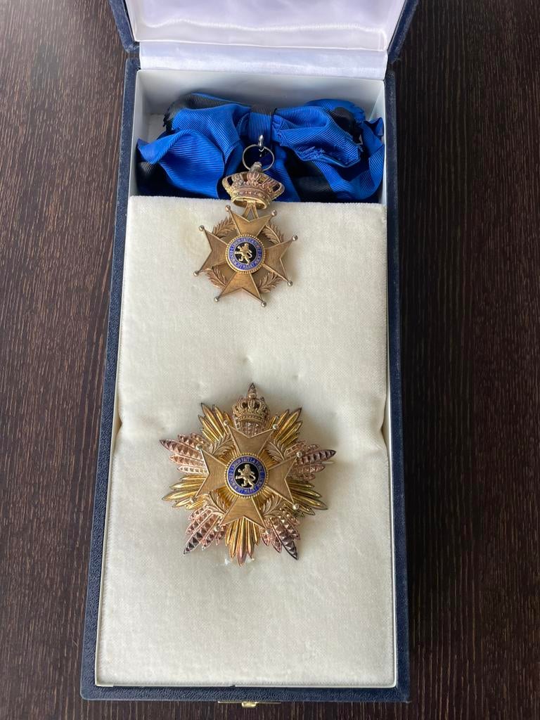 Medaille groot kruis GC orde leopold II zilver, Ophalen of Verzenden