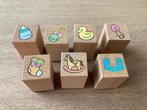 Kleine houten stempels 'baby' - 7 stuks, Hobby & Loisirs créatifs, Estampage, Enlèvement ou Envoi, Comme neuf, Estampe en bois