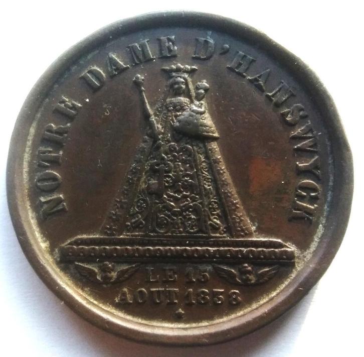médaille 1838 850 ans de Hanswijck Malines, Timbres & Monnaies, Pièces & Médailles, Bronze, Enlèvement ou Envoi