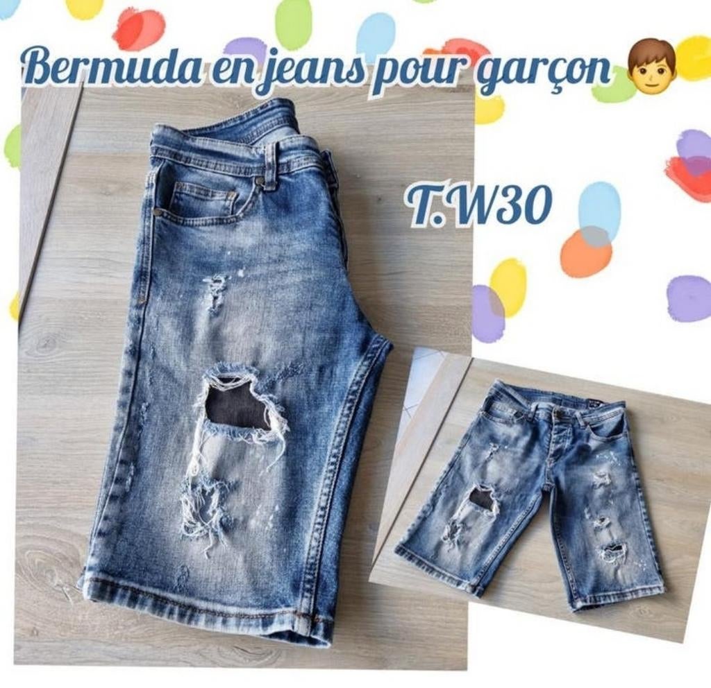 Bermuda en jeans pour garçon-bleu-DSC Denim-T.W30, Kinderen en Baby's, Kinderkleding | Overige, Ophalen of Verzenden, Gebruikt