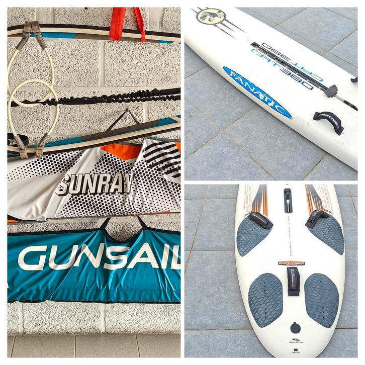 Buitenkans! Fanatic Cat 380 / BIC Techno 293+Gunsails sails, Watersport en Boten, Windsurfen, Ophalen