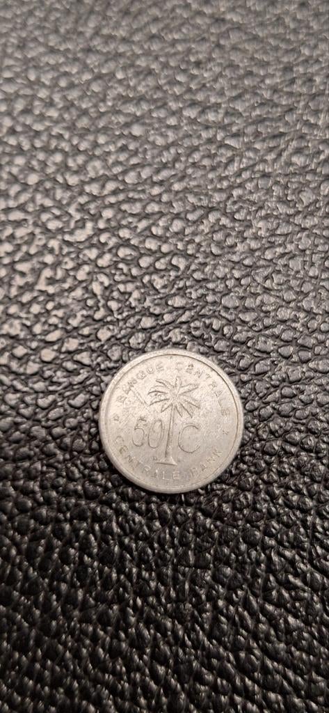 6#    Belgisch congo 50 centieme 1955 ruandi-Urundi, Ophalen of Verzenden