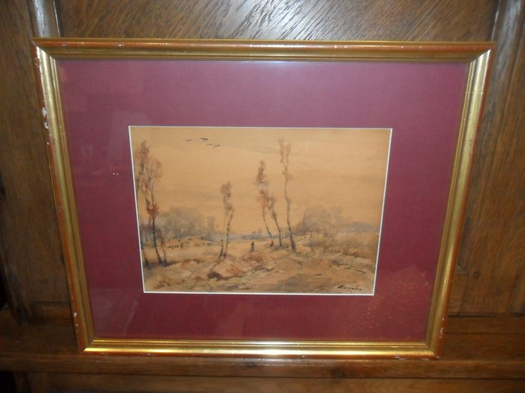 Aquarelle de François Gomzé (Verviers 1861 - 1949 Verviers), Antiquités & Art, Art | Peinture | Classique, Enlèvement ou Envoi