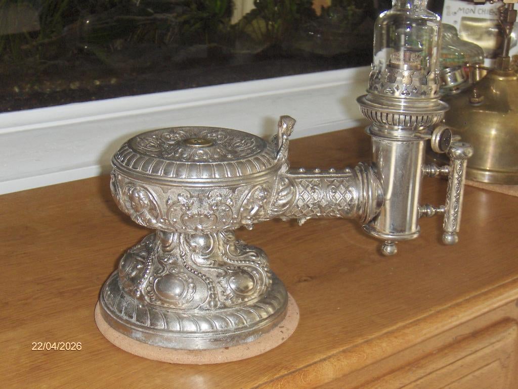 Ancienne et rare lampe de piano à pétrole, Enlèvement ou Envoi