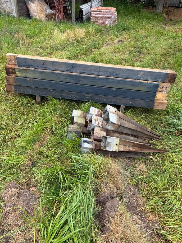 10 balken 14 x 14cm, Ophalen, Gebruikt, 200 cm of meer