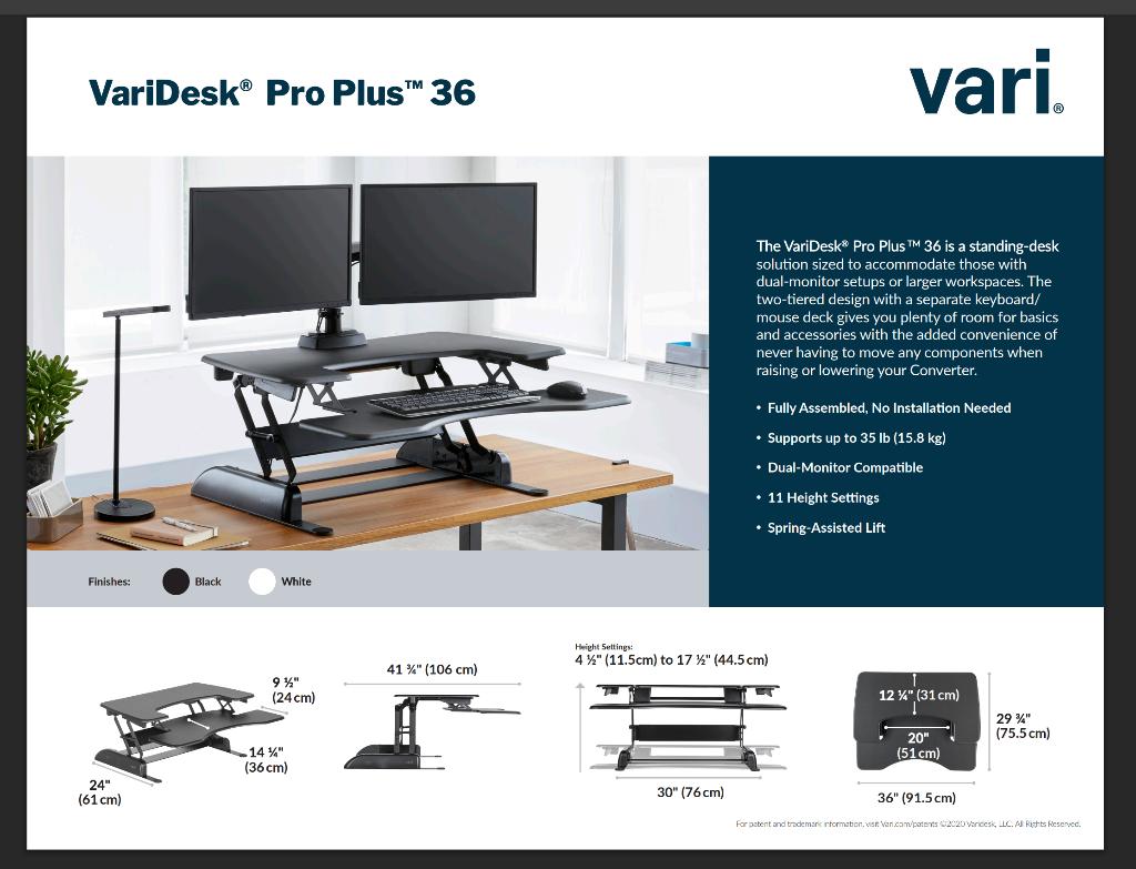 Zit Sta Bureau Verhoger/Convertor, Ophalen, In hoogte verstelbaar, Zo goed als nieuw, Zit-sta bureau