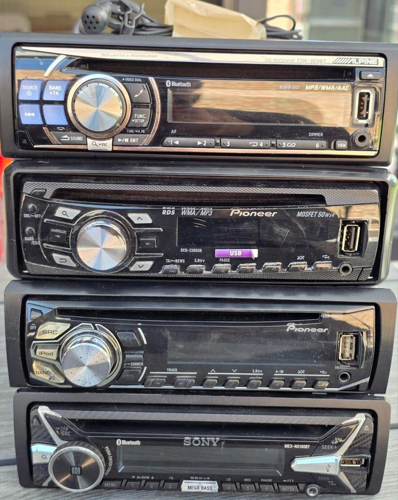 Autoradio's Alpine - pioneer - Sony met usb , blueutooth, Autos : Divers, Autoradios, Utilisé, Enlèvement