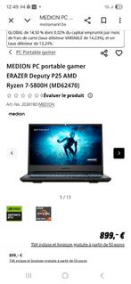 Pc gamer portable, Comme neuf, SSD, Azerty, 15 pouces
