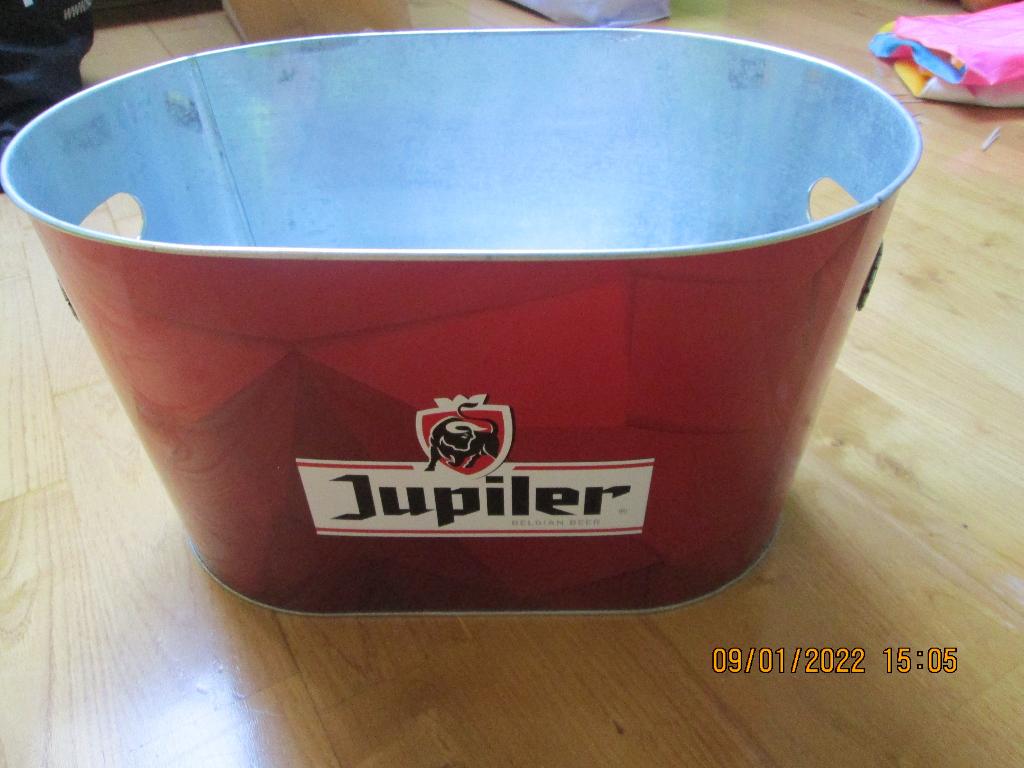 Seau à glace « JUPILER » en métal, Verzamelen, Biermerken, Nieuw, Overige typen, Jupiler, Ophalen
