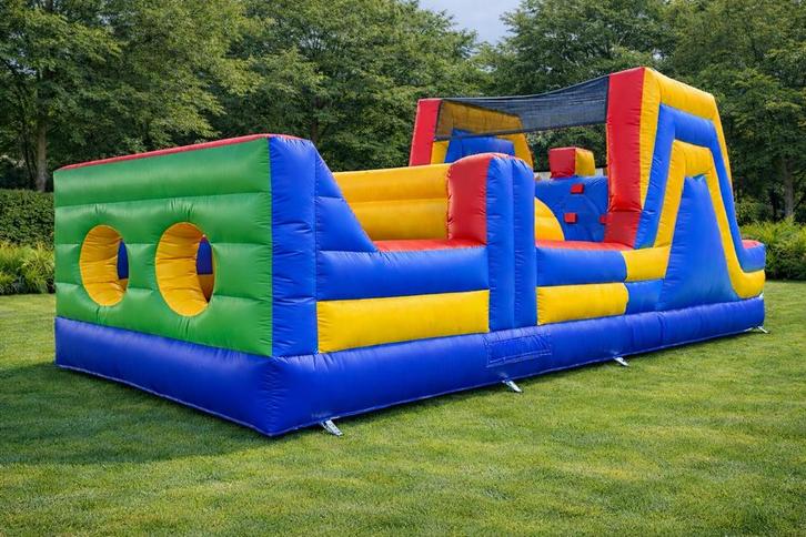 Springkasteel multiplay stormbaan glijbaan te koop, Hobby en Vrije tijd, Feestartikelen | Verhuur, Nieuw, Ophalen