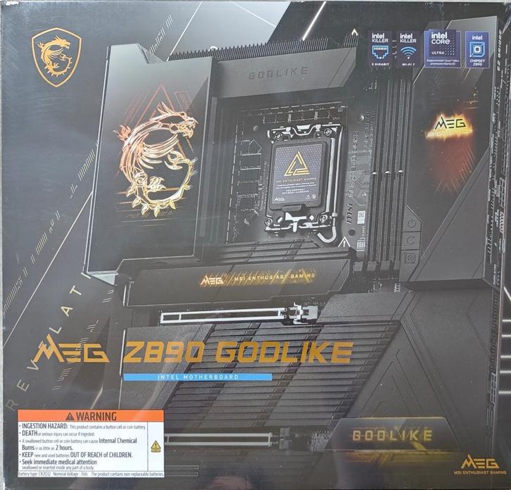 MSI MEG Z890 GODLIKE Intel LGA 1851 E-ATX Motherboard, Informatique & Logiciels, Cartes mères, Comme neuf, Intel, DDR5, Enlèvement ou Envoi