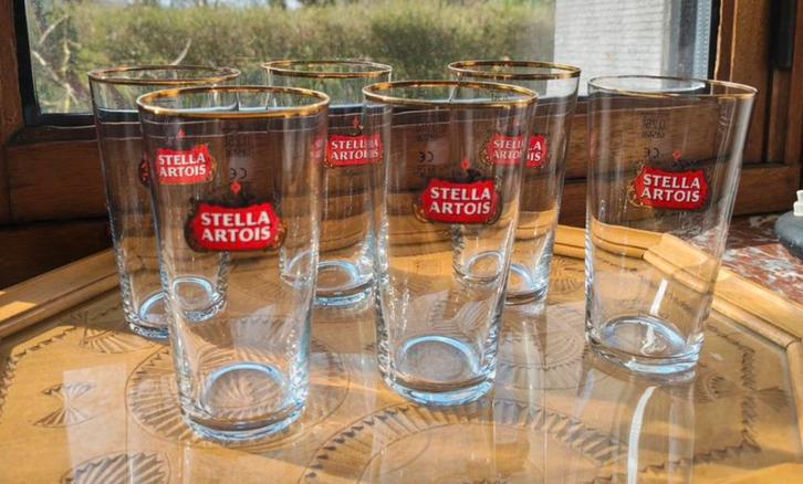 Stella boerke bierglas nieuw per 6 in de doos, Collections, Marques de bière, Neuf, Envoi