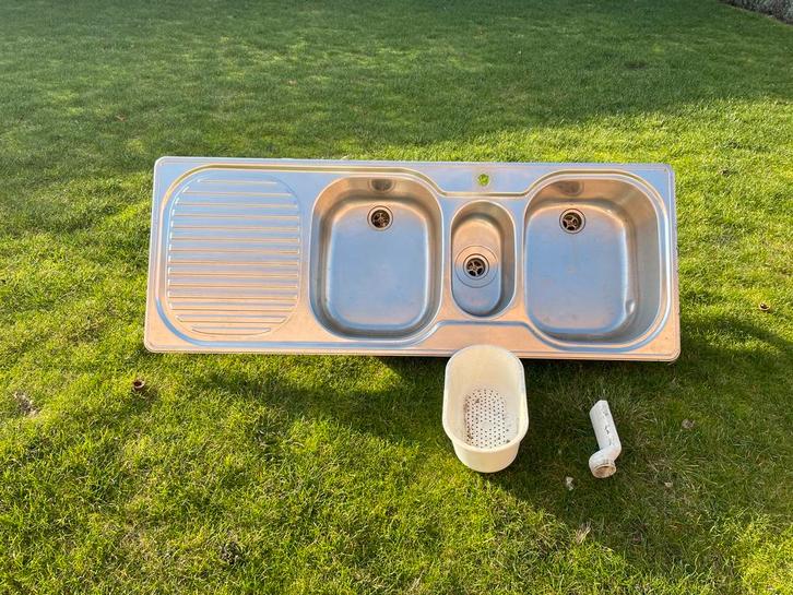 Dubbele spoelbak, Huis en Inrichting, Keuken | Keukenelementen, Zo goed als nieuw, Ophalen