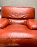 Cognac kleurige eenzit + tweezit zetel, Ophalen, Gebruikt