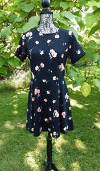 Robe neuve courte fleurie 40, Maat 38/40 (M), Zwart, Divided H&M, Nieuw
