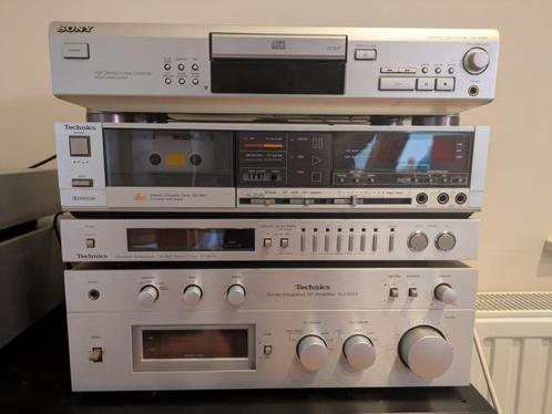 Vintage Technics versterker+tuner+cassette  (+ CD sp. Sony), Audio, Tv en Foto, Stereoketens, Gebruikt, Cassettedeck, Cd-speler