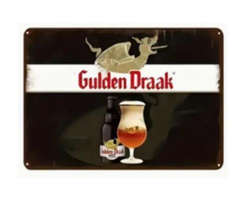 Gulden Draak blikken decoratie plaat, Collections, Marques & Objets publicitaires, Comme neuf, Panneau publicitaire, Enlèvement ou Envoi