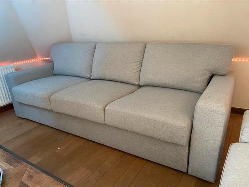 Moderne zetel - slaapbank grijs prijs bespreekbaar!!, Huis en Inrichting, Zetels | Zetels, Zo goed als nieuw, Ophalen