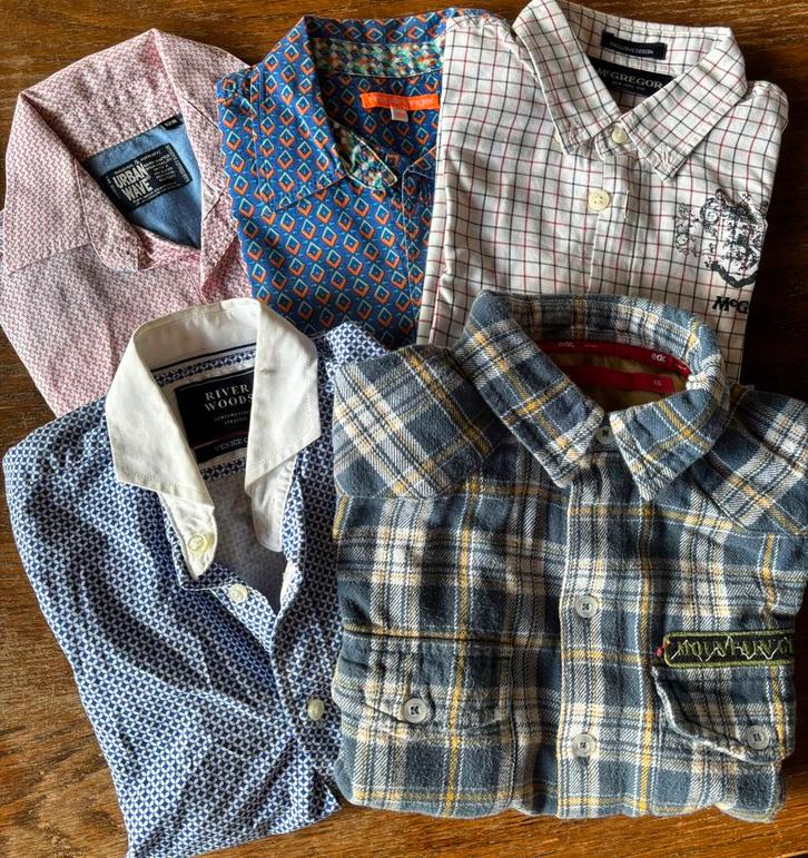 Set van 5 jongenshemden – maat 128 – mooie merken!, Kinderen en Baby's, Kinderkleding | Maat 128, Nieuw, Jongen, Overhemd of Blouse