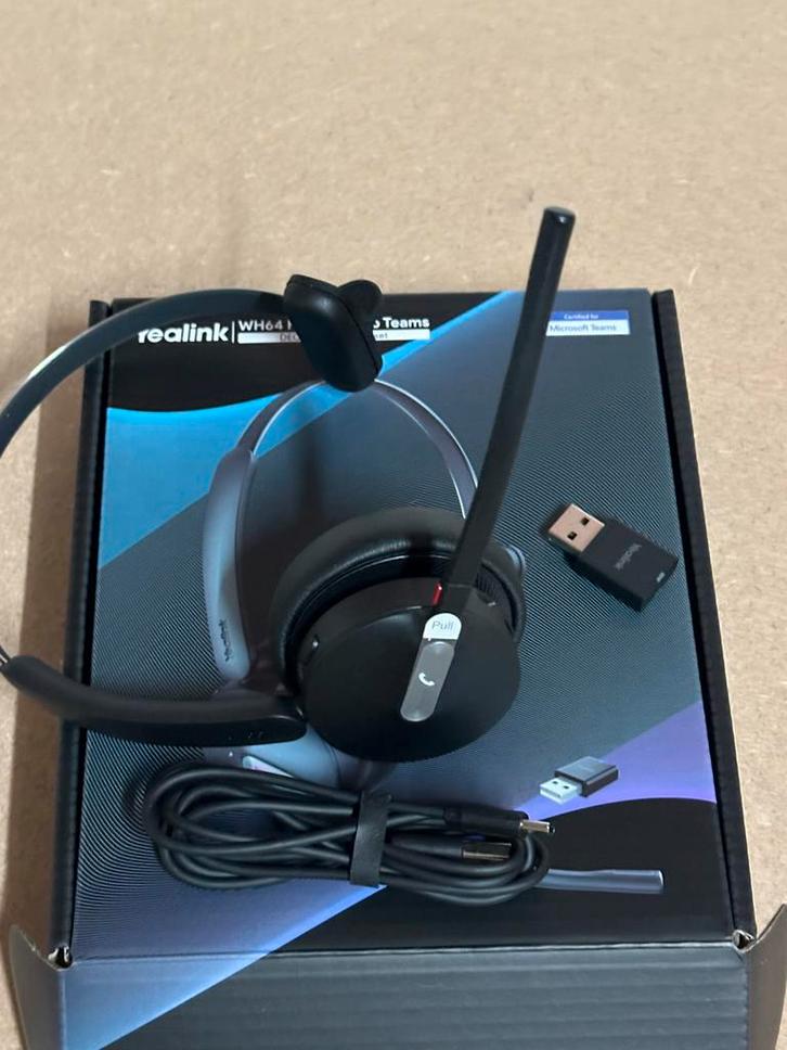 Nieuwe Yealink WH64 Hybrid Mono Teams compleet in de doos, Computers en Software, Headsets, Nieuw, On-ear, Draadloos, Gaming headset