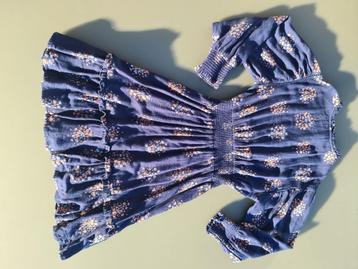 blauwe jurk met bloemen, CA, 128, Ophalen of Verzenden, Zo goed als nieuw