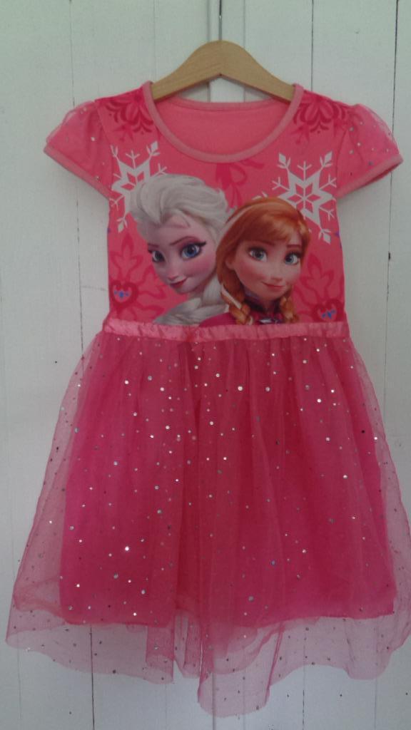 Roze kleedje Elsa en Anna Frozen maat 3 jaar, Kinderen en Baby's, Carnavalskleding en Verkleedspullen, Zo goed als nieuw, Meisje