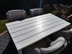 Aluminium tuintafel + 4 stoelen, Tuin en Terras, Tuintafels, Gebruikt, Ophalen of Verzenden, Aluminium