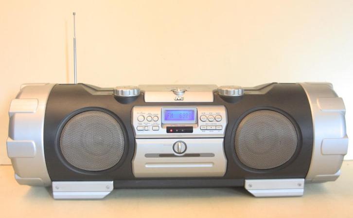JVC Powered Boomblaster / Radio, CD, Cassette, MP3, Audio, Tv en Foto, Stereoketens, Zo goed als nieuw, Cassettedeck, Cd-speler