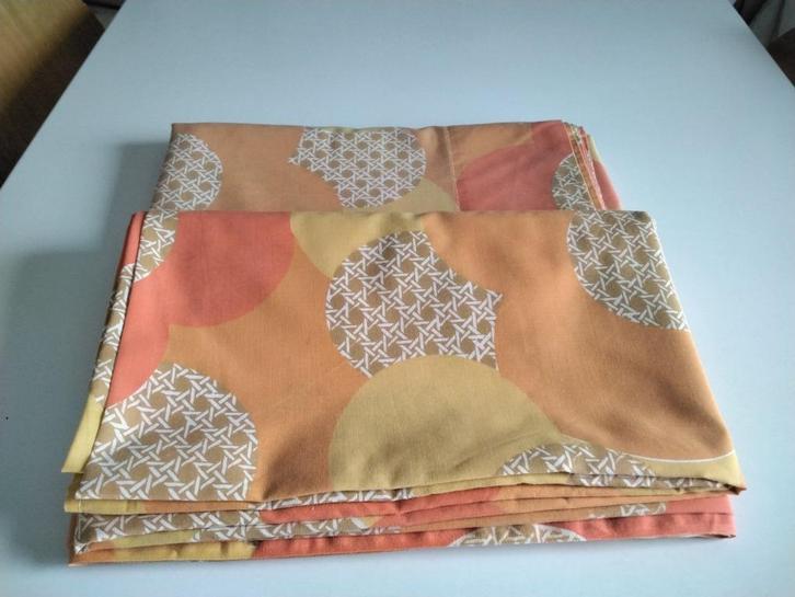 Set van 2 vintage katoenen lakens/160x260 cm., Huis en Inrichting, Slaapkamer | Beddengoed, Gebruikt, Ophalen of Verzenden