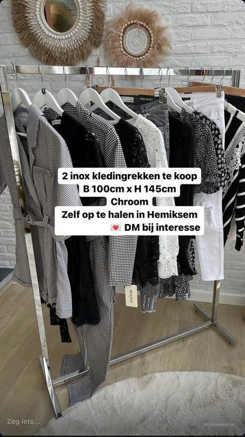 Chroom professioneel kledingrek beschikbaar voor biedingen