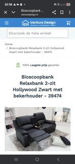 Relax fauteuil 2 zits hollywwood bioscoop bank, Ophalen, Nieuw, Tweepersoons, Rechte bank