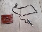 Mooie donker mauve paternoster met etui, Ophalen of Verzenden, Zo goed als nieuw