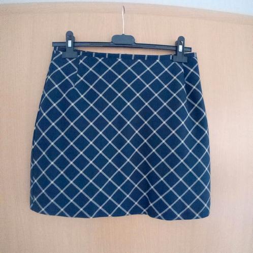 Blauwe jacquard minirok met voering, maat 36, Kleding | Dames, Rokken, Zo goed als nieuw, Maat 36 (S), Blauw, Boven de knie, Ophalen of Verzenden