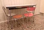 Vintage formicatafel en stoelen, Ophalen, Zo goed als nieuw, Rood