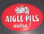 Plaque glacoïde Bière Aigle-Pils Extra. 1962., Collections, Panneau, Plaque ou Plaquette publicitaire, Autres marques, Utilisé