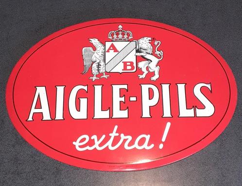Aigle-Pils Extra Beer ijsplaat. 1962., Verzamelen, Biermerken, Gebruikt, Reclamebord, Plaat of Schild, Overige merken, Ophalen of Verzenden