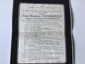 Rouwbrief Vanherzeele Anzegem, Verzamelen, Ophalen