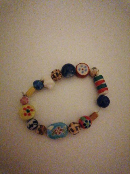 bracelet occasion elastique porcelaine chinois, Handtassen en Accessoires, Armbanden, Gebruikt, Overige materialen, Overige kleuren