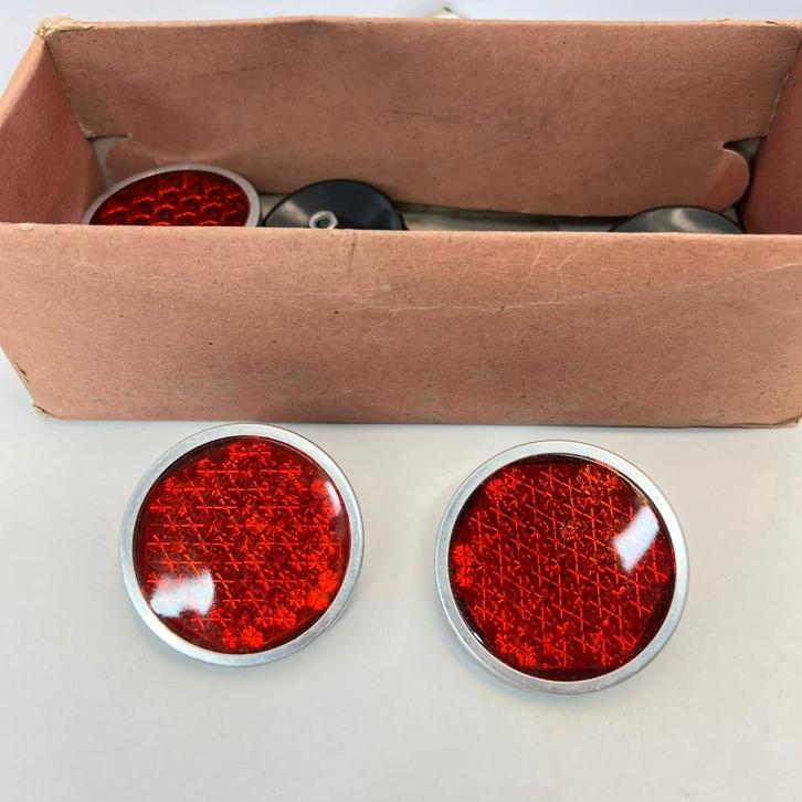 VW Beetle ULO reflectoren rond glas aluminium zwart, Auto diversen, Auto-accessoires, Zo goed als nieuw, Ophalen of Verzenden