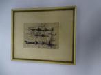 A5925 Ets van Kurt Peisen 'Petit Sablon', Antiek en Kunst, Kunst | Schilderijen | Klassiek, Ophalen of Verzenden