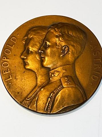 1926 Medaille DEVREESE huwelijk Mariage Leopold III Astrid beschikbaar voor biedingen