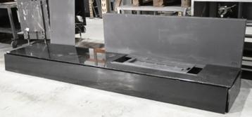 Gas design haard met stenen / stalen ombouw, transportschade, Enlèvement, Comme neuf, Cheminée au gaz